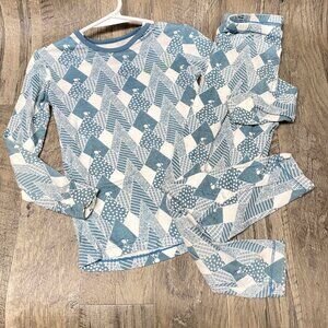 size 5 Kickee Pants 2 pc long sleeve top pants sleep pj pajama set bamboo boys g